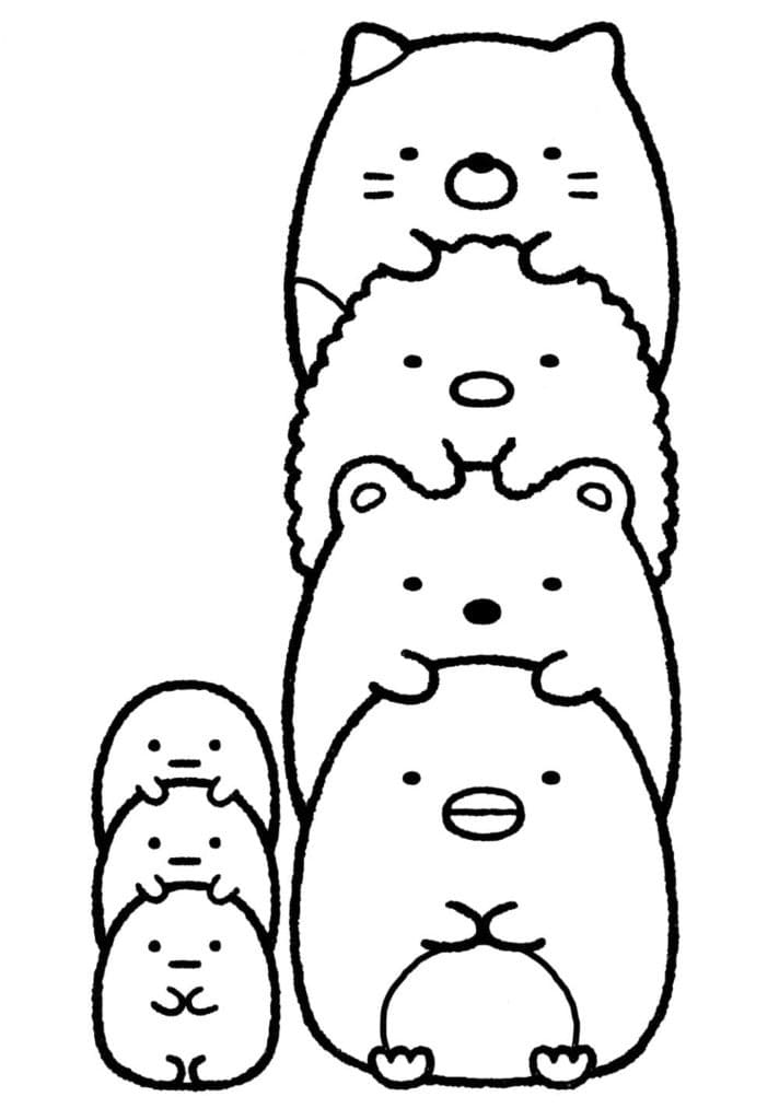 Sumikko Gurashi are Cute Coloring Page - Free Printable Coloring Pages for  Kids