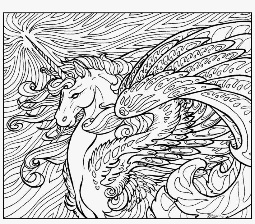 Free Coloring Pages With Numbers Hard Difficul - Hard Coloring Pages Of  Unicorns PNG Image | Transparent PNG Free Download on SeekPNG