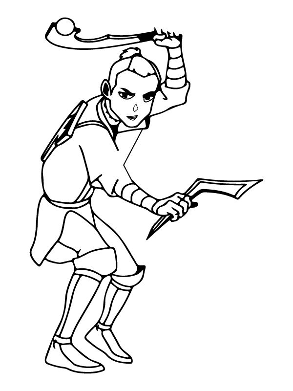 Sokka Fighting The Legend of Korra Coloring Page - Free Printable Coloring  Pages for Kids