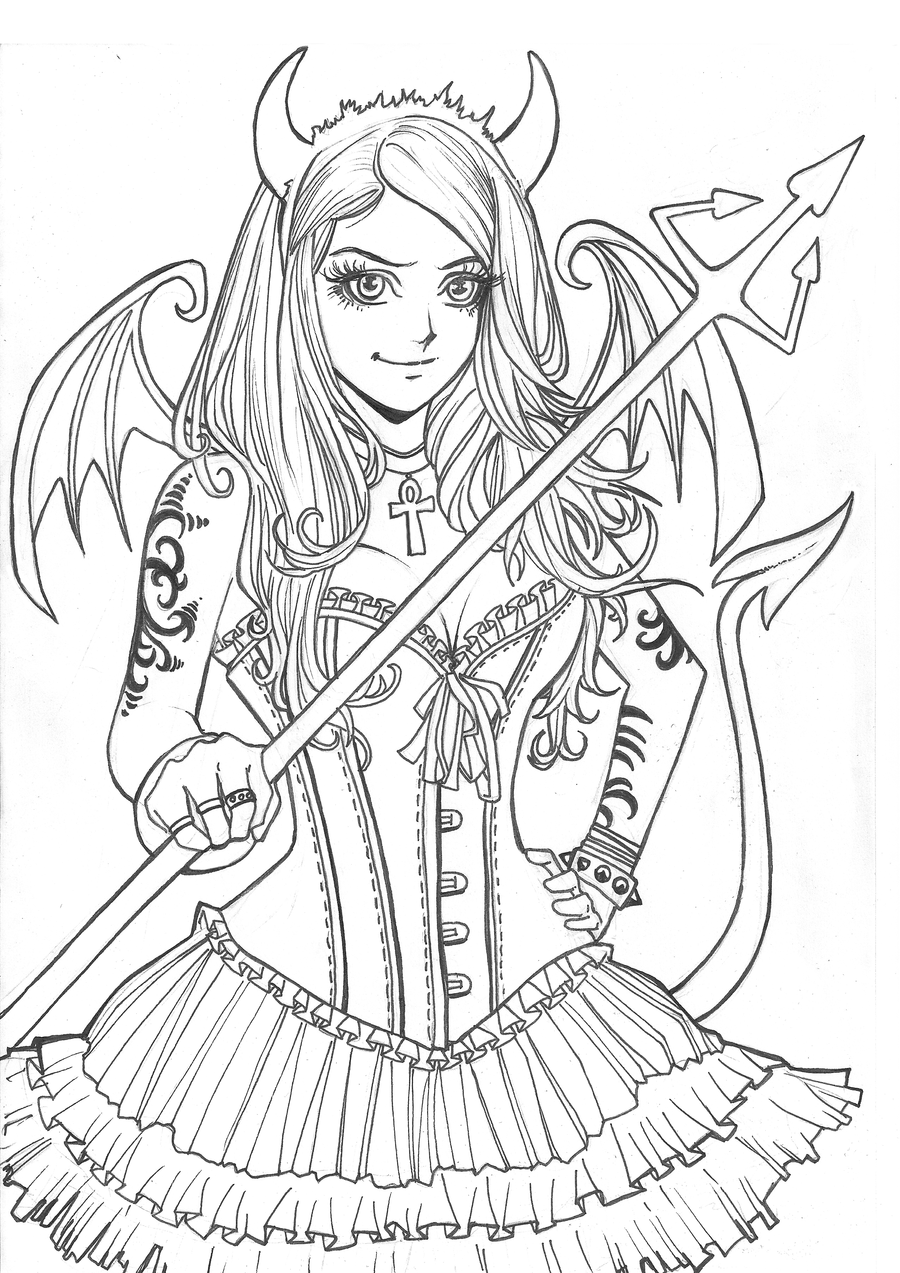 Anime angel coloring page - Coloring pages