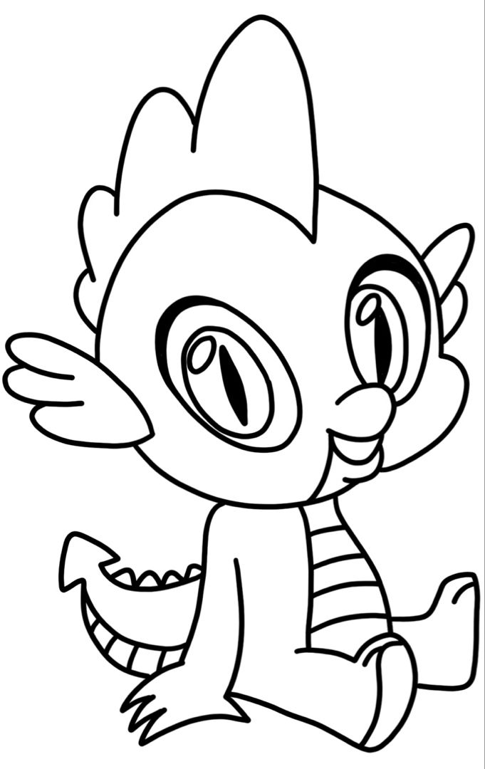 Spike the Dragon | MLP coloring pages | Coloring pages, My little pony  comic, Drawing templates