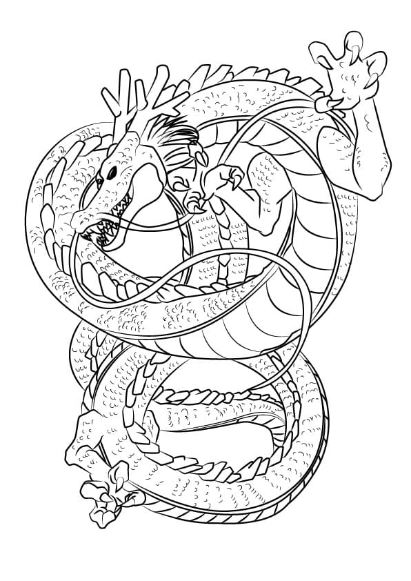 shenron 2 Coloring Page - Anime Coloring Pages