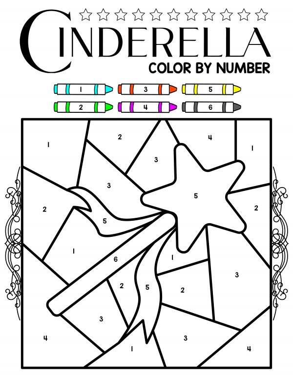 Disney Princess Color by Number Printables - 24hourfamily.com