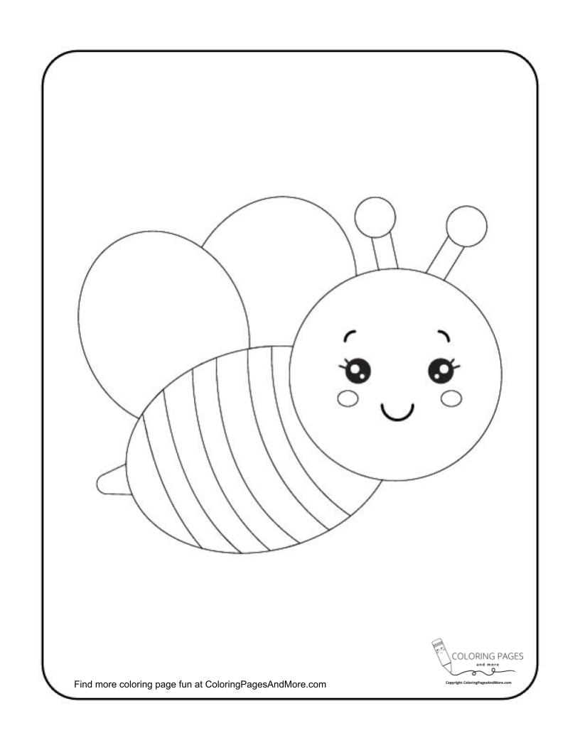 Sweet Bumblebee Coloring Page - Coloring Pages and More