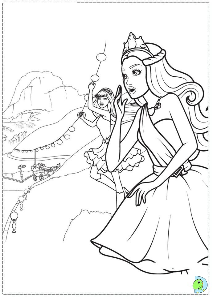 Barbie- The princess and the Popstar Coloring page- DinoKids.org