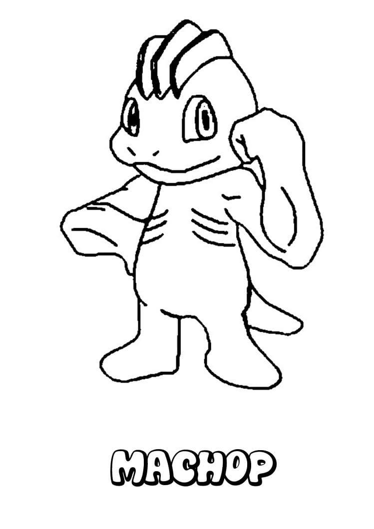 Machop Pokemon Coloring Page - Free Printable Coloring Pages for Kids