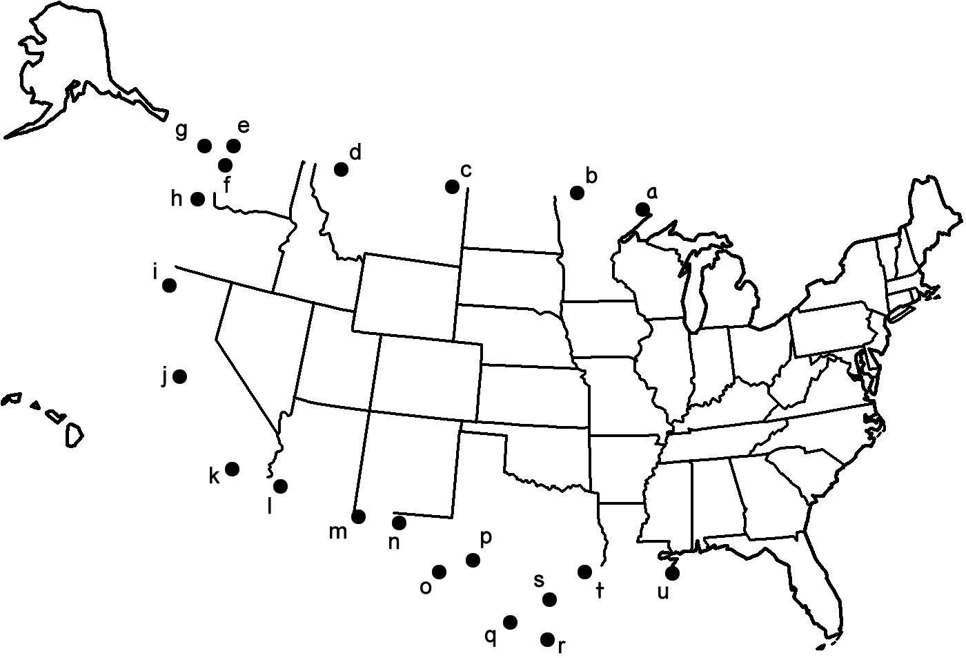 Map of the United States - Connect the Dots by Lowercase Letters ...
