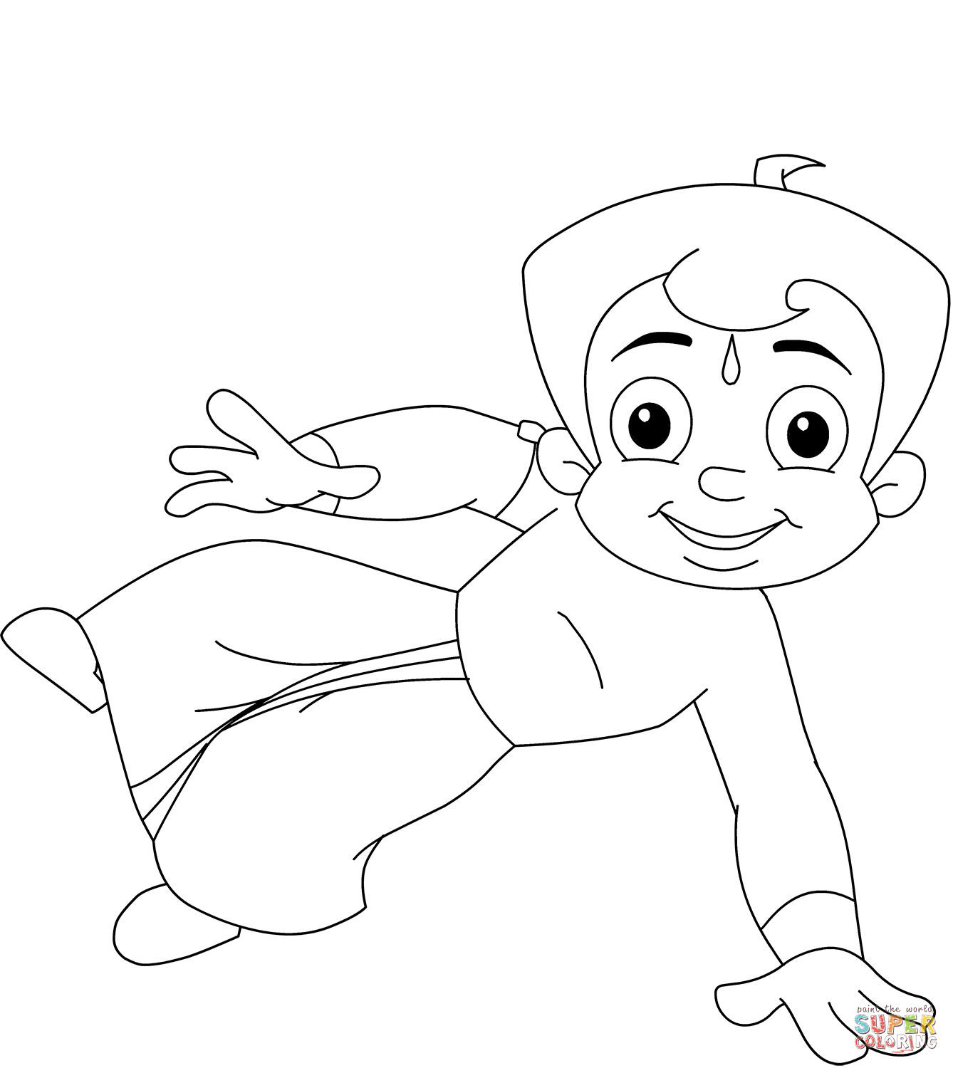 Chhota Bheem coloring page | Free Printable Coloring Pages