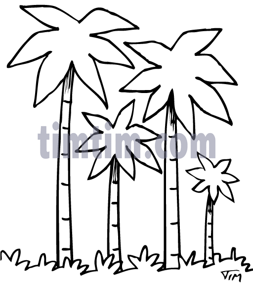 Free drawing of 4 Palm Trees BW from the category -Climate ...