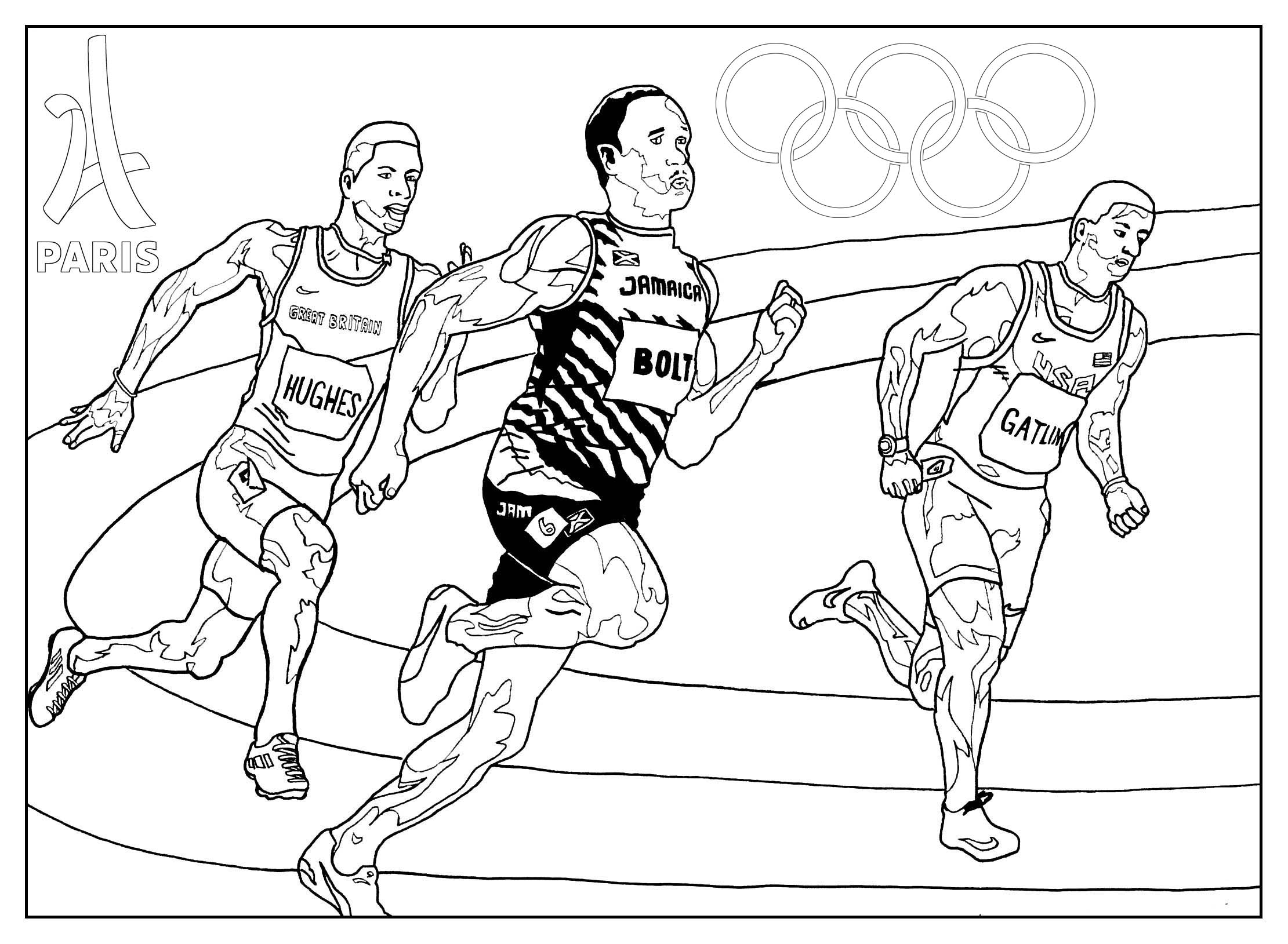Games athletics paris 2024 - Olympic (and sport) Adult Coloring Pages