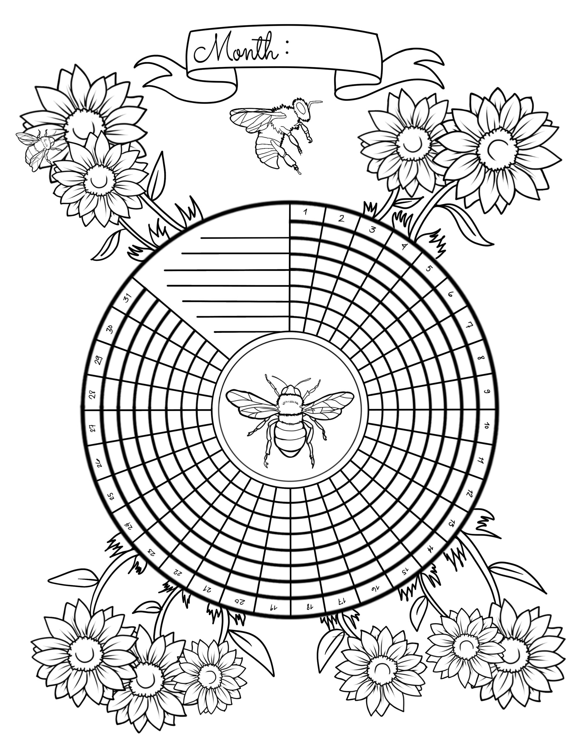 Queen Bee Coloring Planner - Ashley Yeo