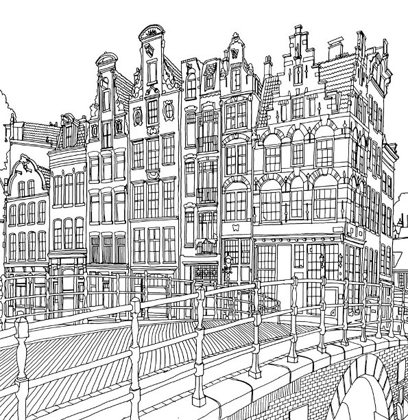 Coloring page Cities amsterdam