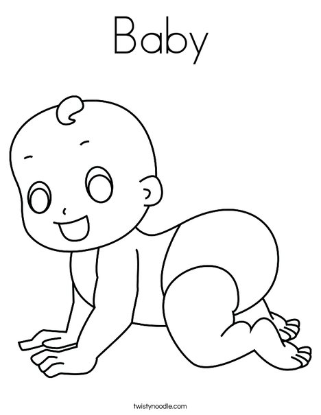 Baby Coloring Page - Twisty Noodle