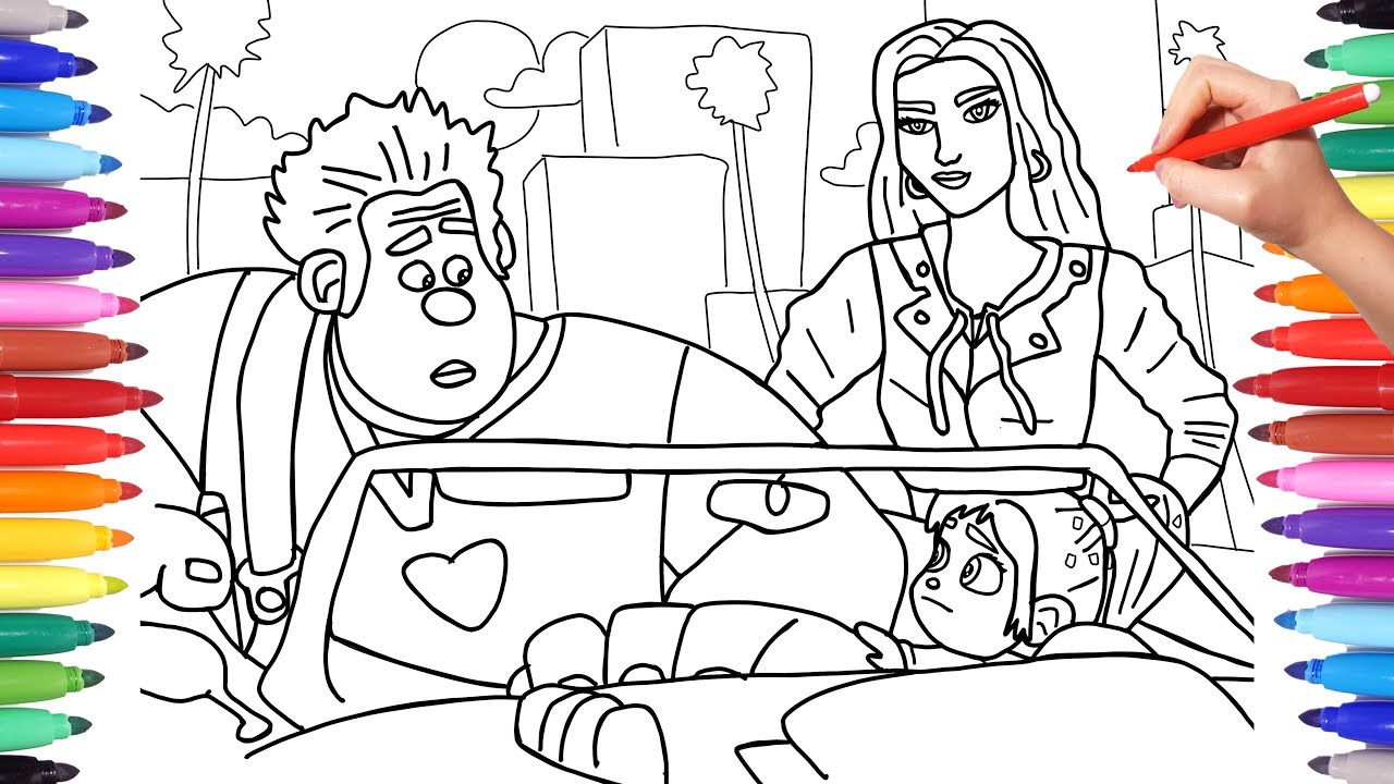 Ralph Breaks the Internet, Wreck-It Ralph 2 Coloring Pages for Kids, Ralph  Venellope and Shank Car - YouTube
