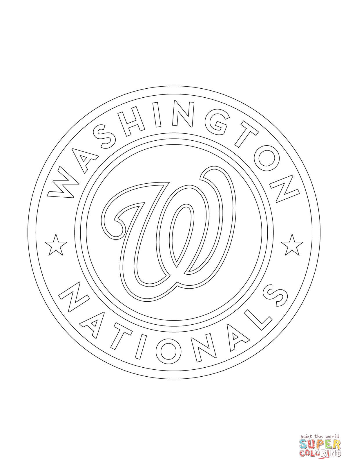 Washington Nationals Logo coloring page | Free Printable Coloring Pages