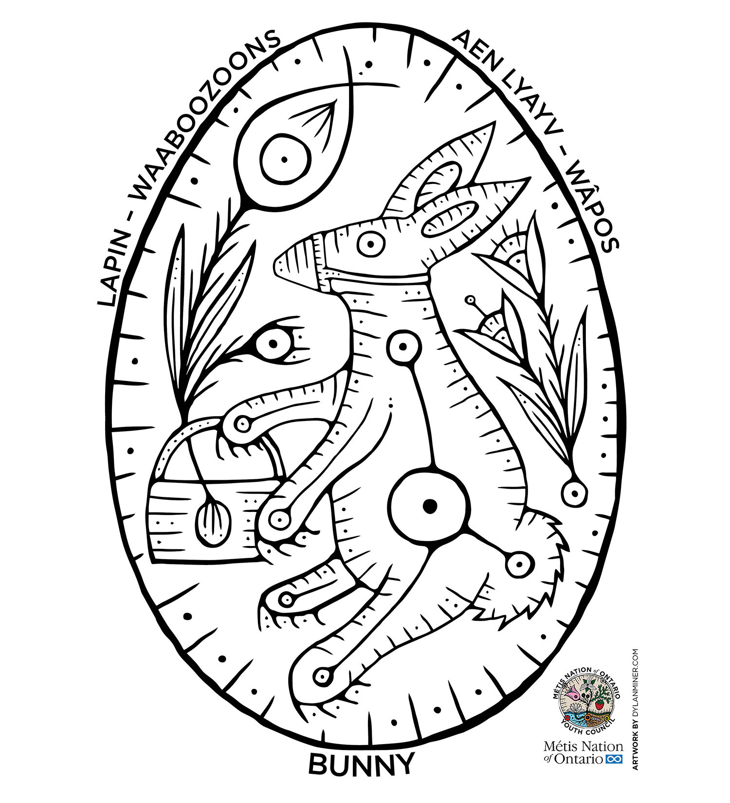 BUNNY COLORING PAGES — Dylan Miner