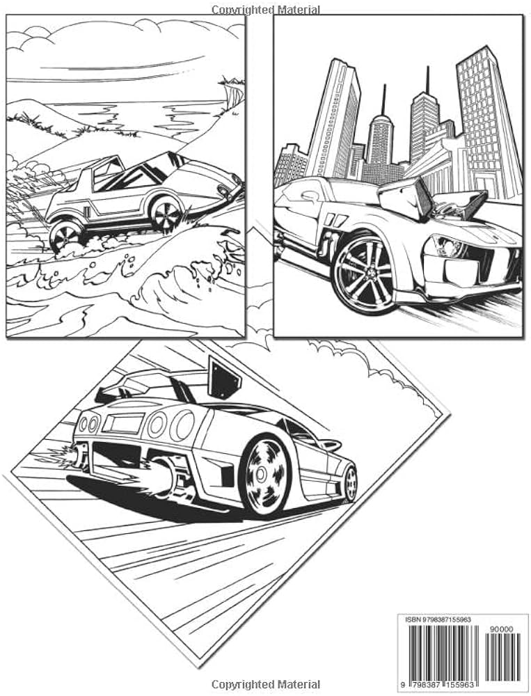 Sports Cars Coloring Book: High-Speed ...