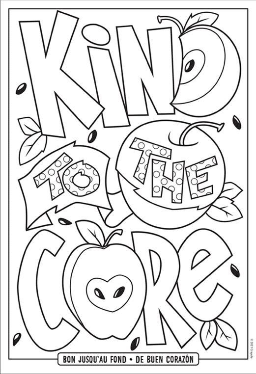 Kind to the Core Apple Coloring Page ...