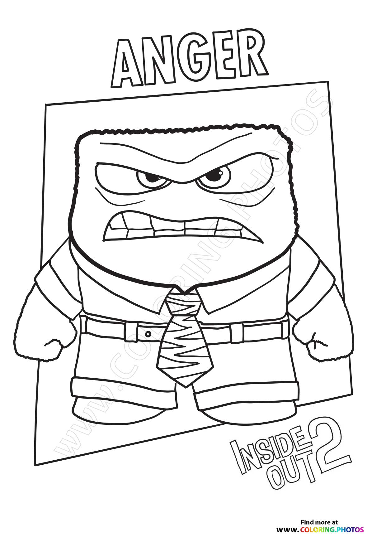 Anger Inside Out 2 - Coloring Pages for ...
