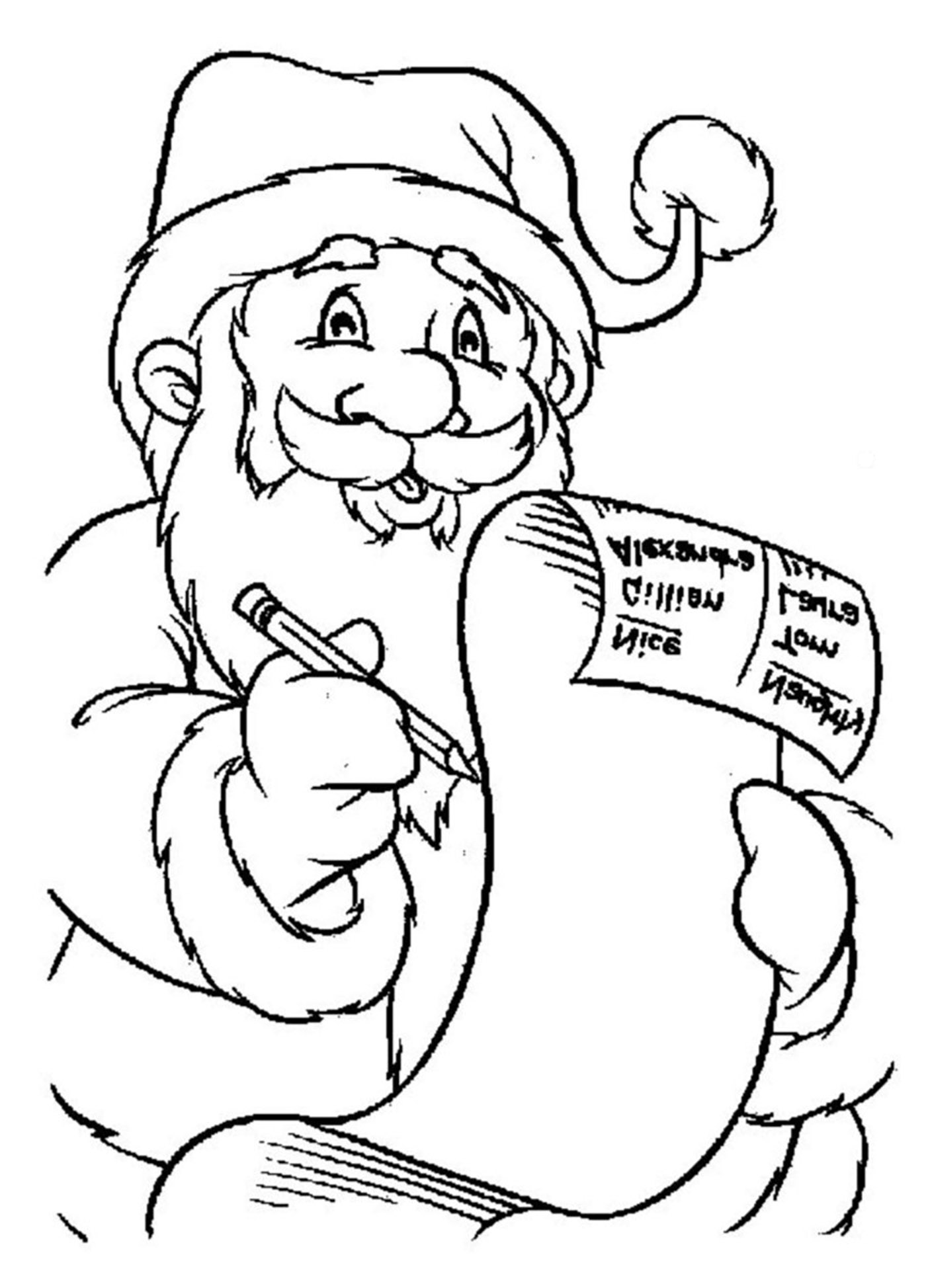 Santa claus letter - Christmas Coloring pages for kids to print & color