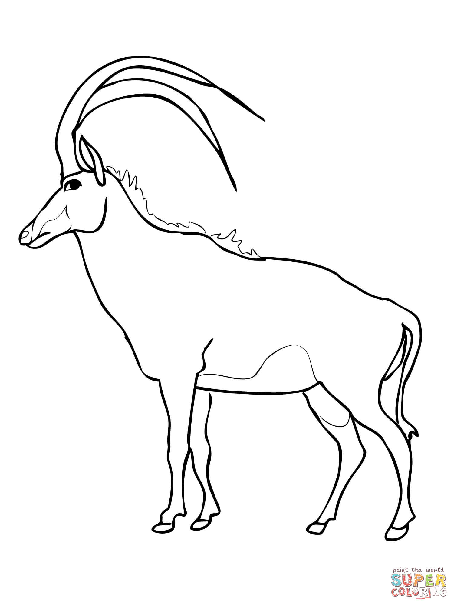 Wooded Savannah Sable Antelope coloring page | Free Printable Coloring Pages