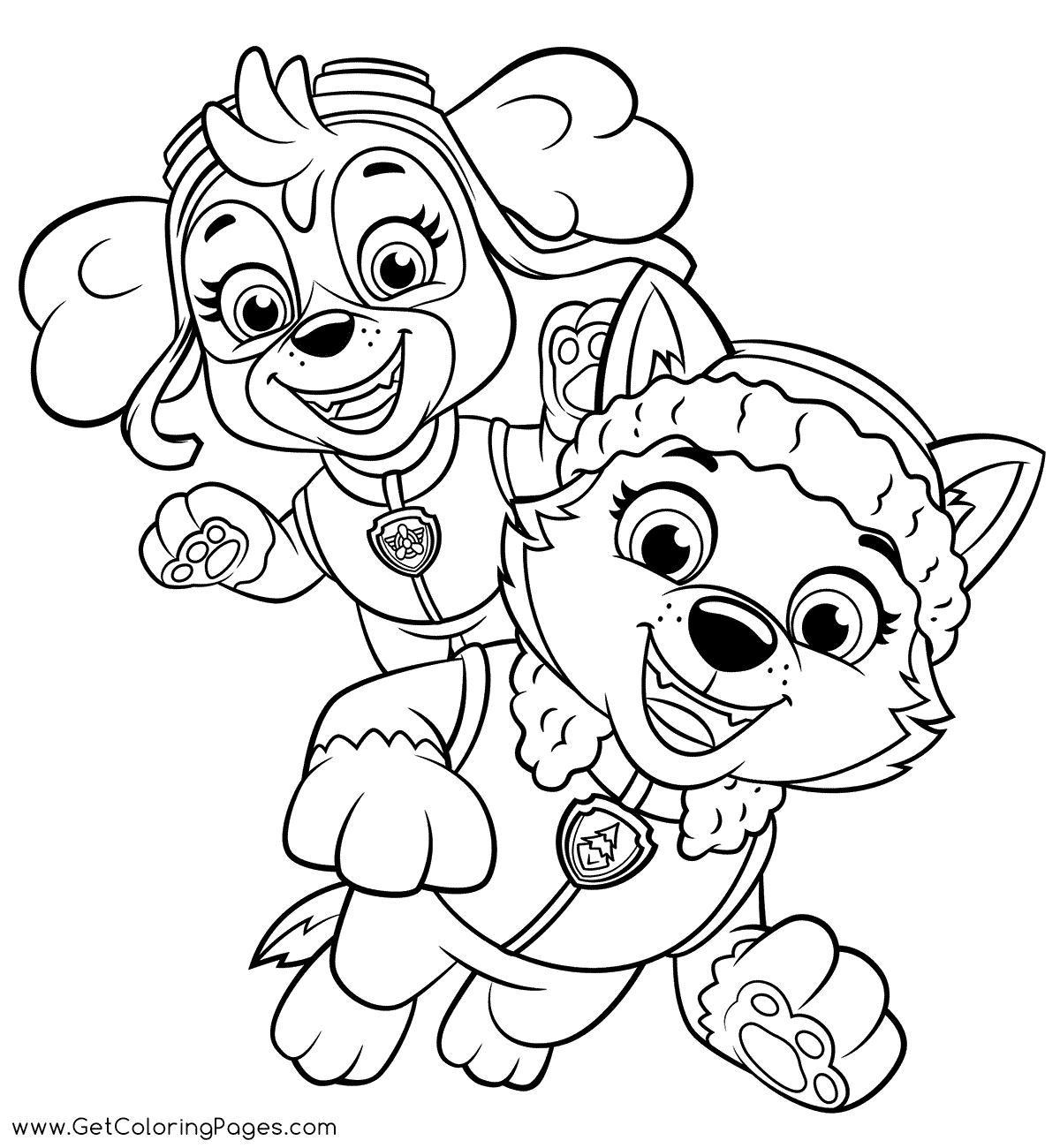 Skye And Everest Coloring Pages - Coloring Nation