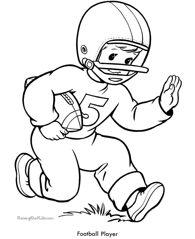 Football Player Coloring Pages For Kids