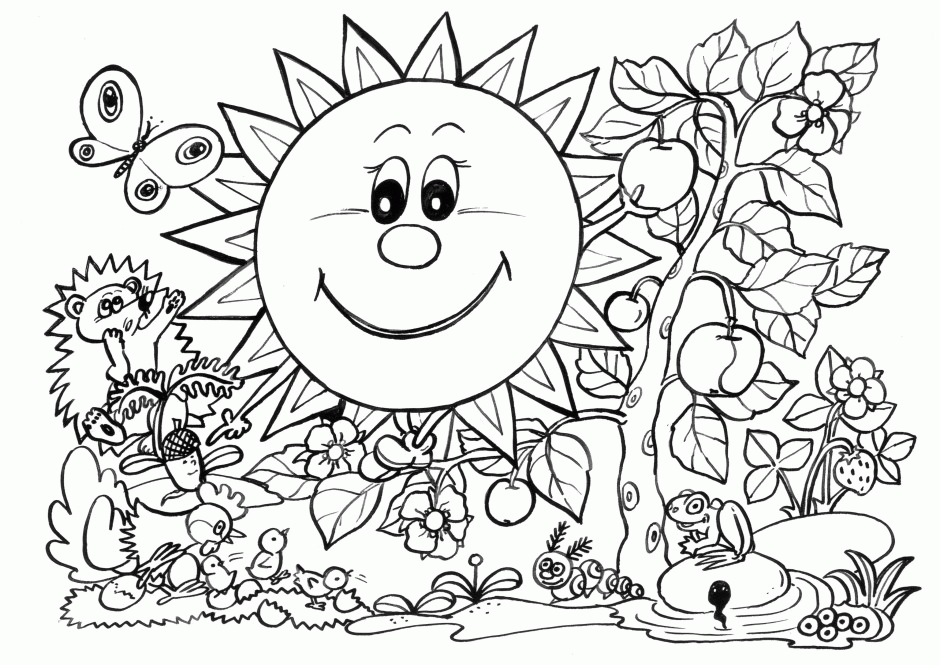 Spring Day Spring Watering Flowers Coloring Pages Spring Prep 