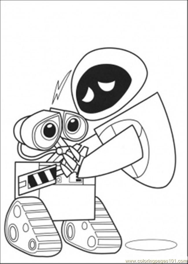 Coloring Pages Walll E And Eva Are In Love (Cartoons > Wall-E 