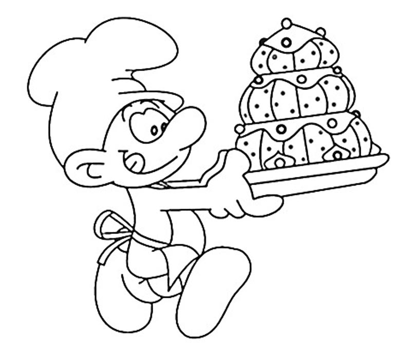 8 Baker Smurf Coloring Page