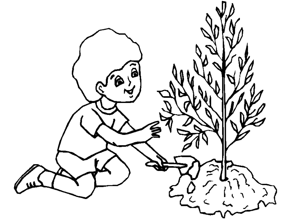 earth day coloring pages planting tree | Coloring Pages