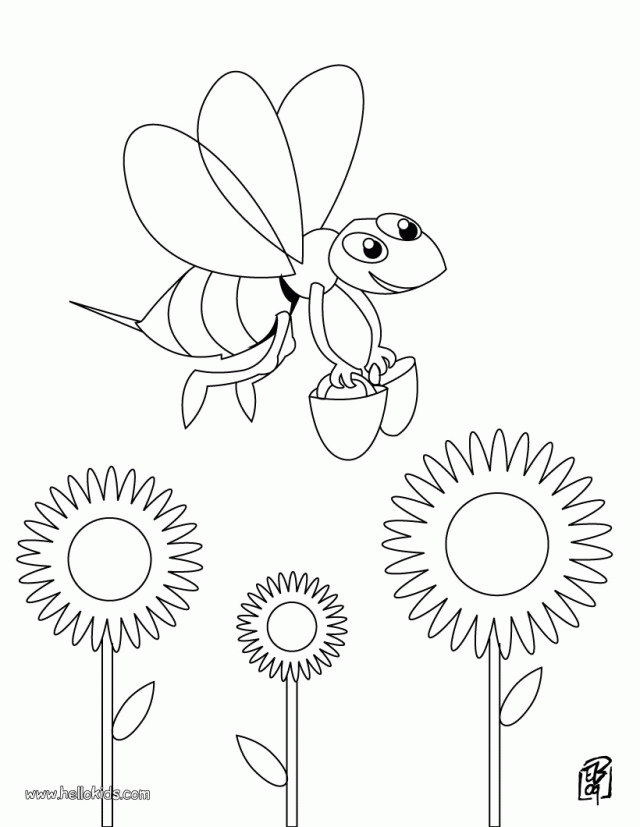 Bee Coloring Pages Free Printable Honey Bee Coloring Pages Bee 
