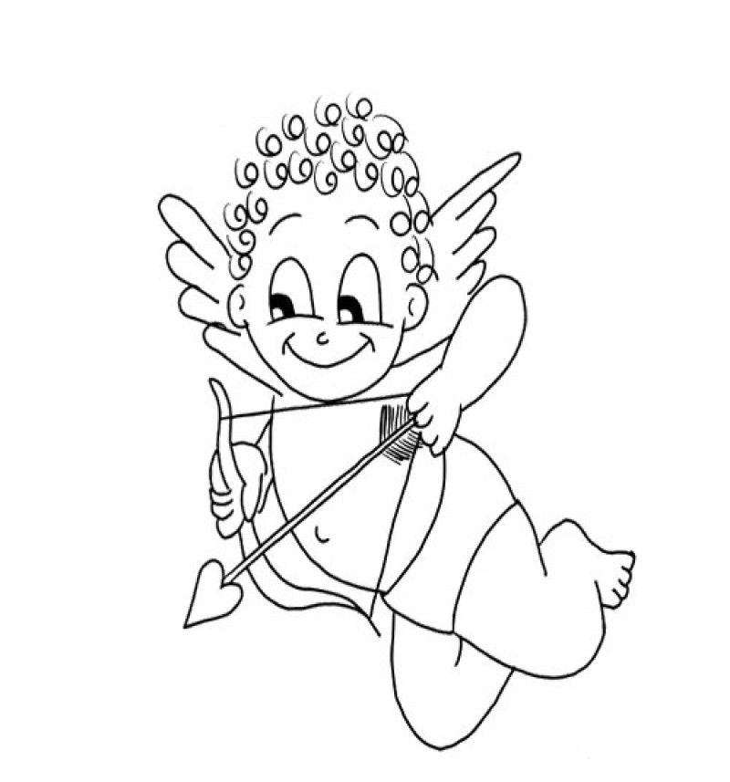 Cupid Is Funny And Packed Coloring Pages - Kids Colouring Pages