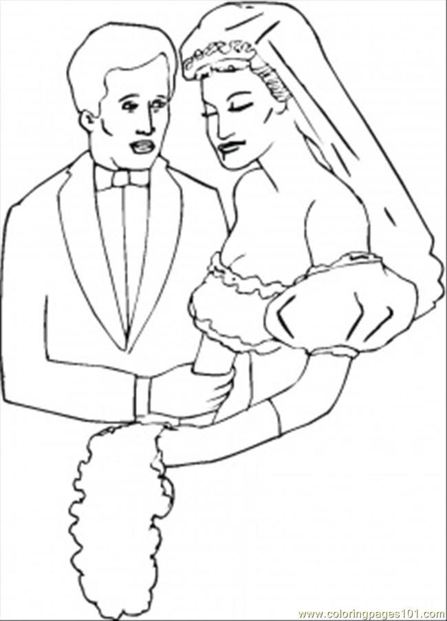 Grooms and Brides Colouring Pages