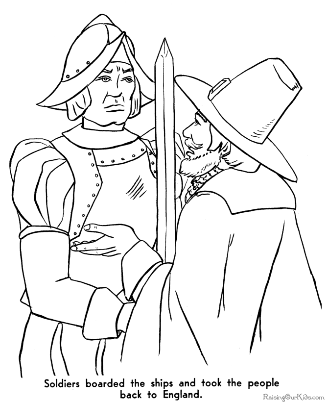 Pilgrim Colouring Pages (page 3)