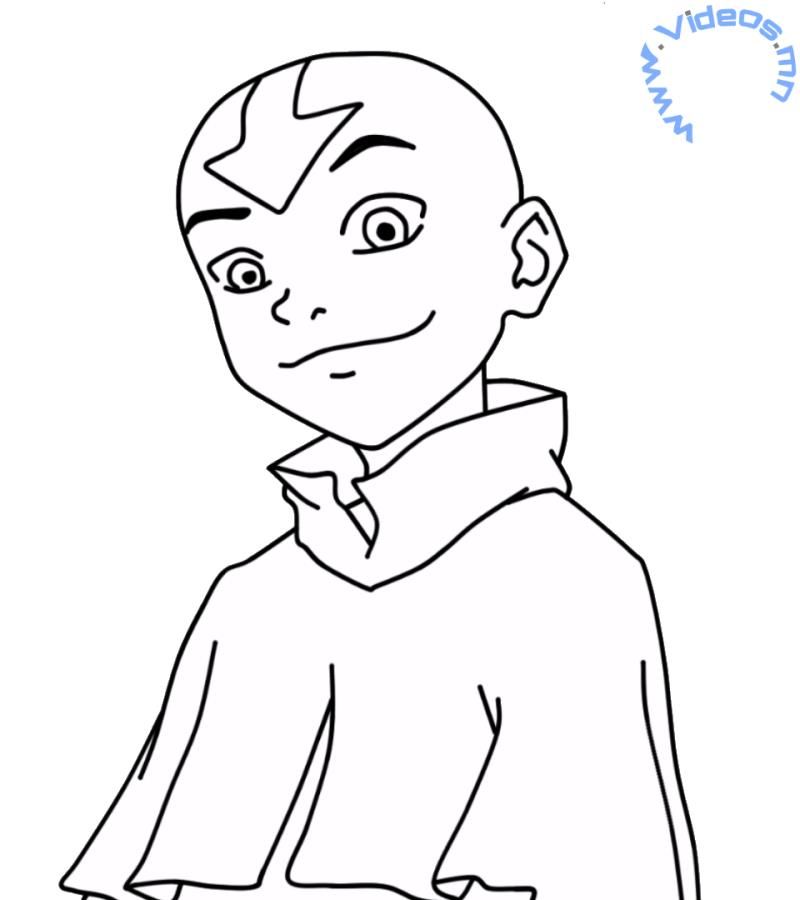 Aang from Avatar The Last Airbender Coloring Page