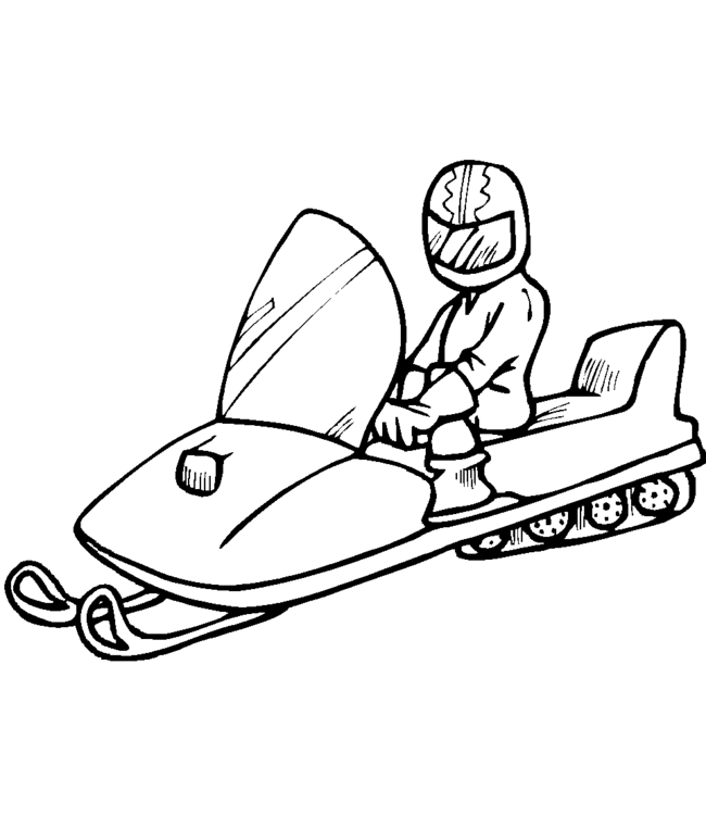 moto neige Coloriage