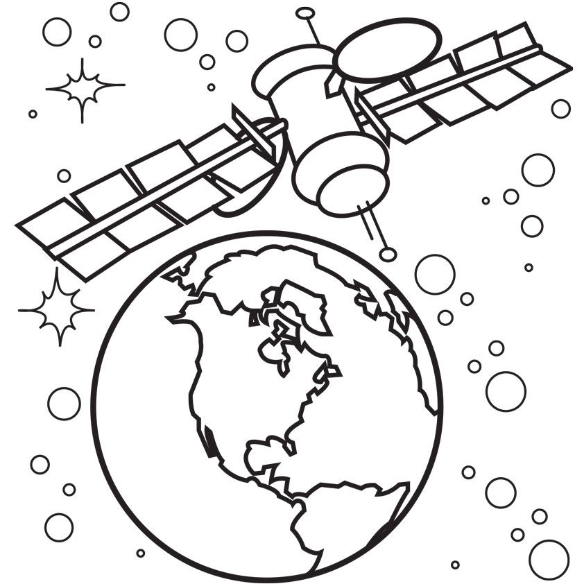 space satellite Colouring Pages