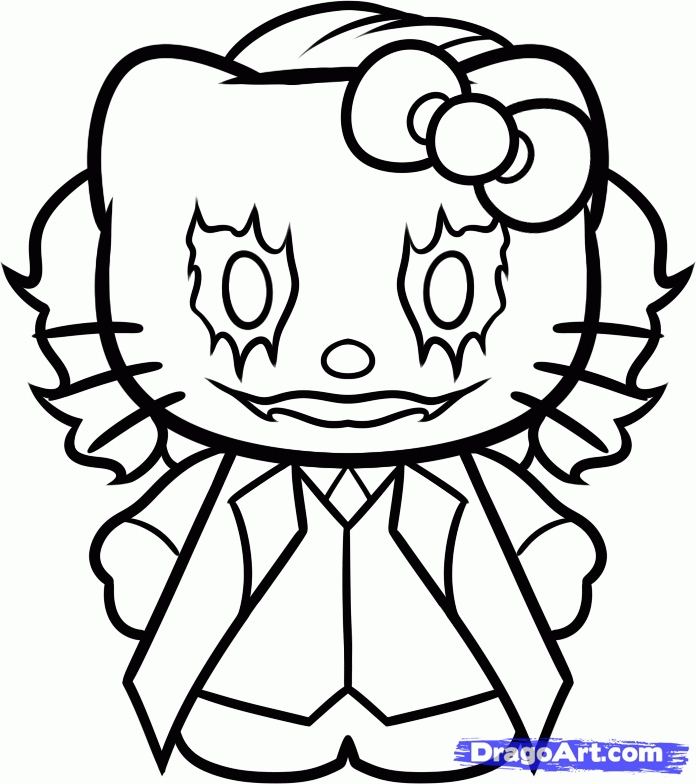 How to Draw Hello Kitty Joker, Step by Step, Characters, Pop 