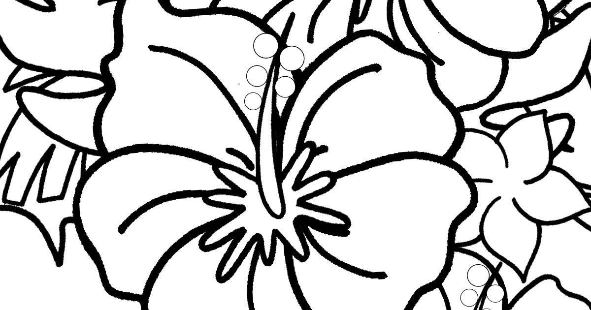 Free Hibiscus Coloring Page for Kids and Adults - Mama Likes This