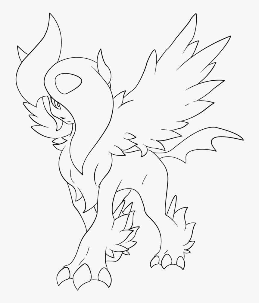 Pokemon Mega Absol Drawing, HD Png Download - kindpng