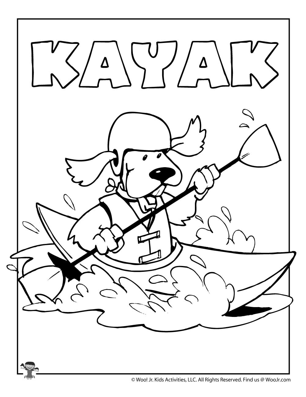 K is for Kayak Coloring Page | Woo! Jr. Kids Activities : Children's  Publishing