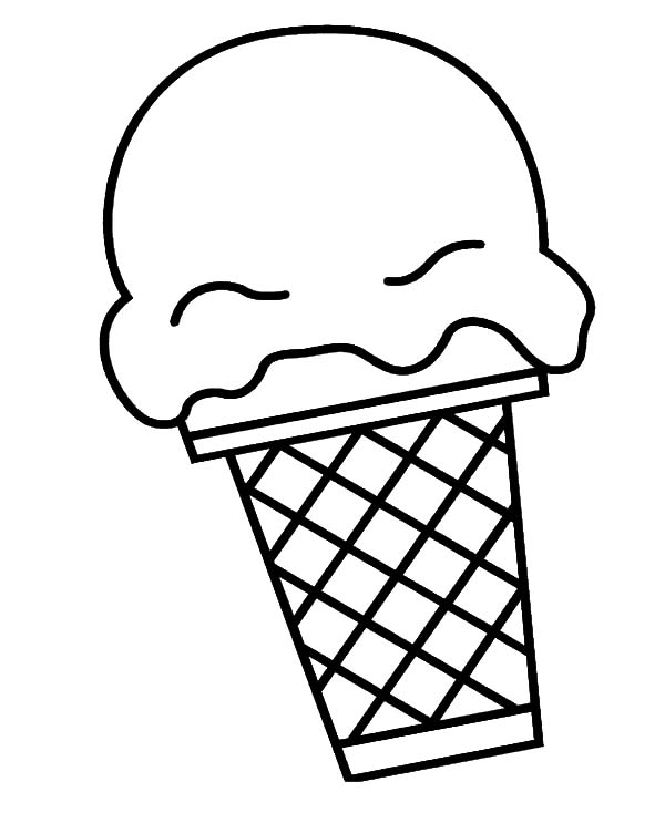 Big Scoop Of Ice Cream Cone Coloring Pages