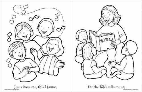 Jesus Loves Me Coloring - Coloring Pages for Kids and for Adults