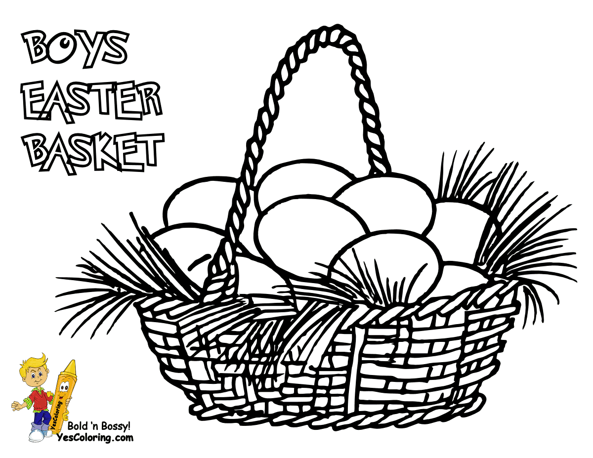 Handsome Easter Basket Coloring Pages | Free | Easter Baskets ...