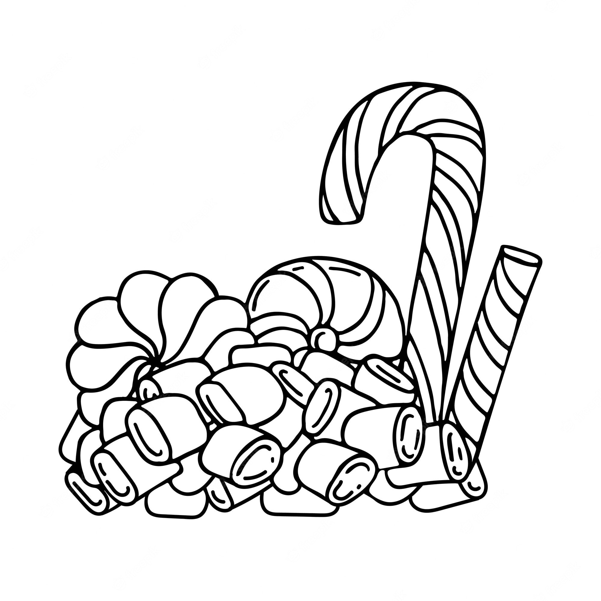 Coloring page of sweets holiday candy ...