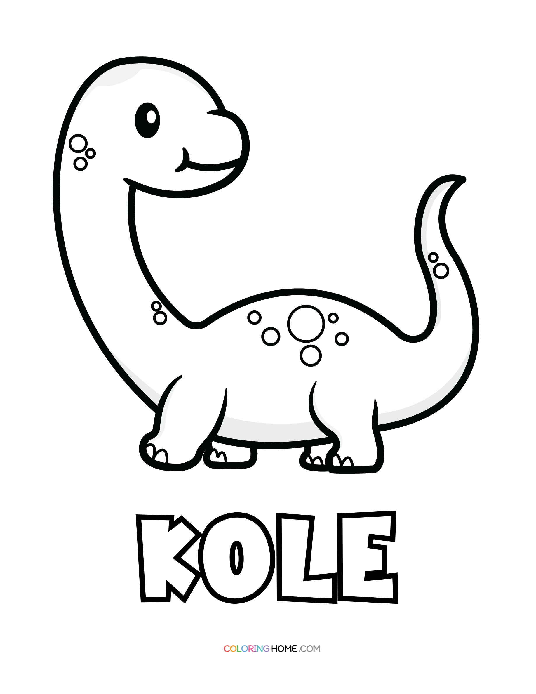 Kole dinosaur coloring page