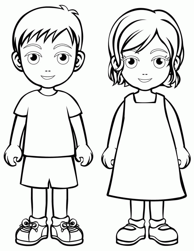 People and places coloring pages: Mom and girl reading