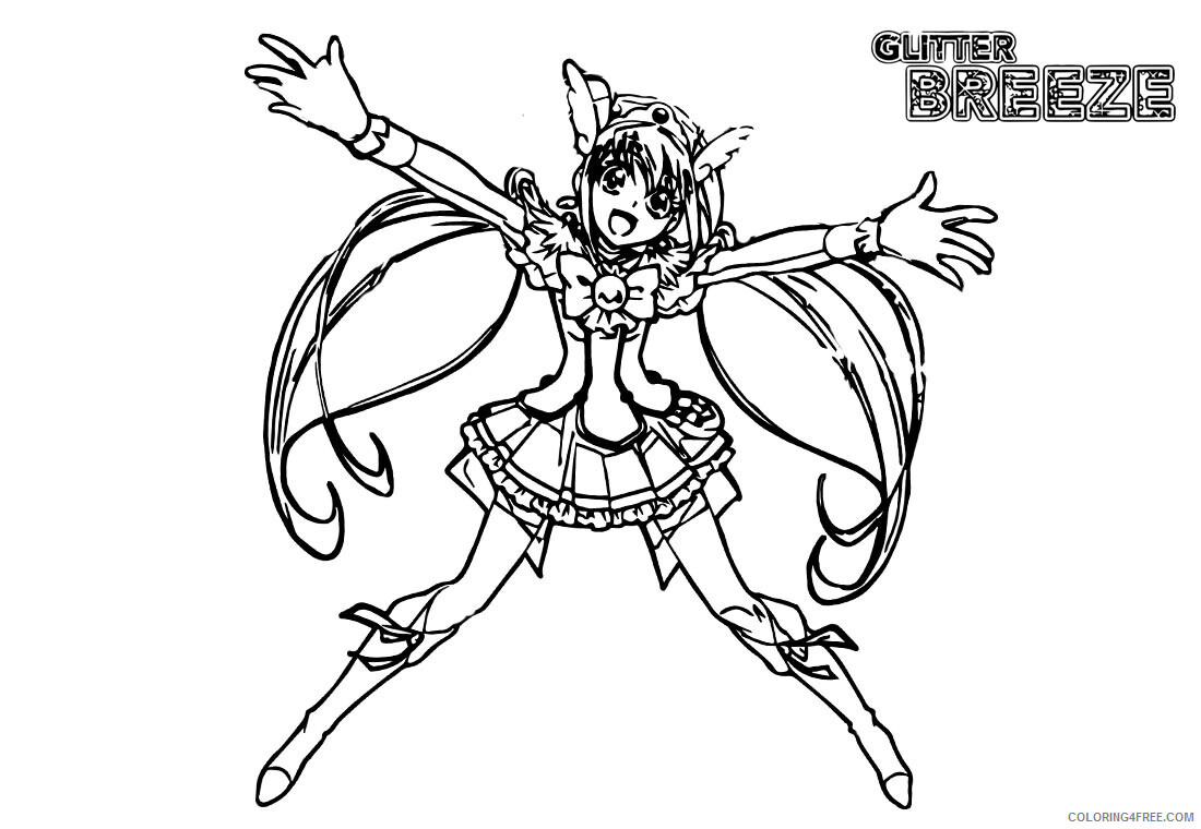 Glitter Force Coloring Pages Anime Glitter Lucky Printable 2021 065  Coloring4free - Coloring4Free.com