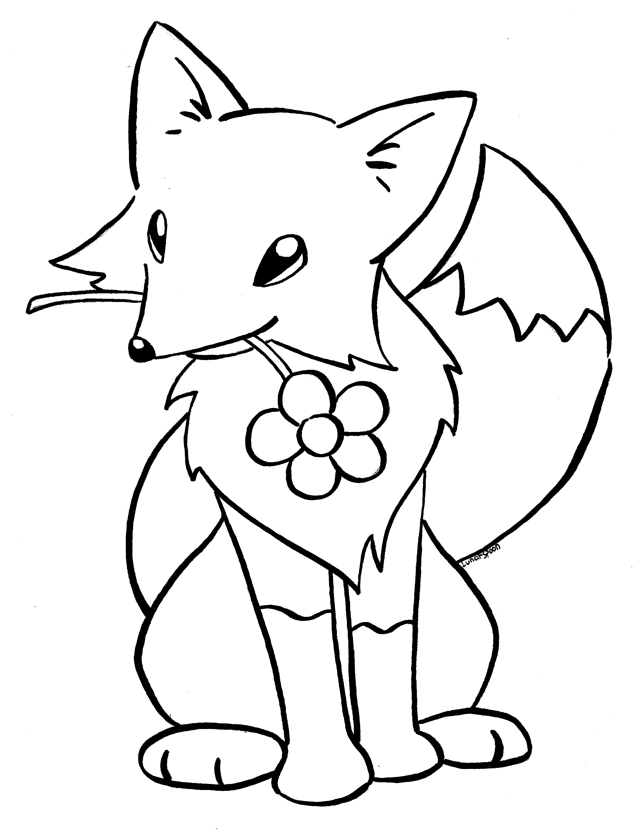 Kitsune coloring book page by LunarSpoon on DeviantArt